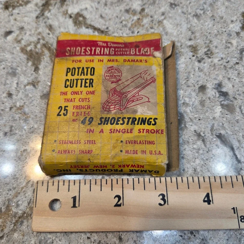 Vintage Mrs Damars Shoestring Potato Cutter Blade Stainless Steel USA Part